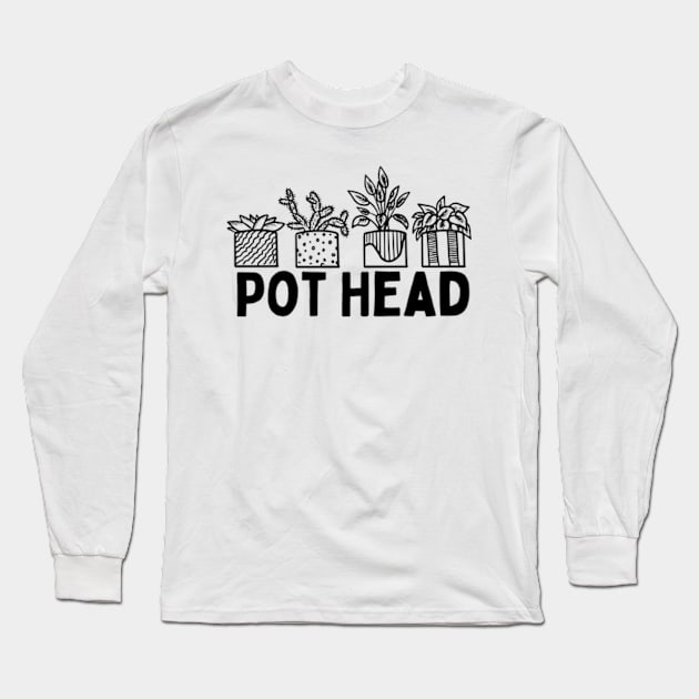 Plant Lover and Gardener: Pot Head Succulent Long Sleeve T-Shirt by larfly